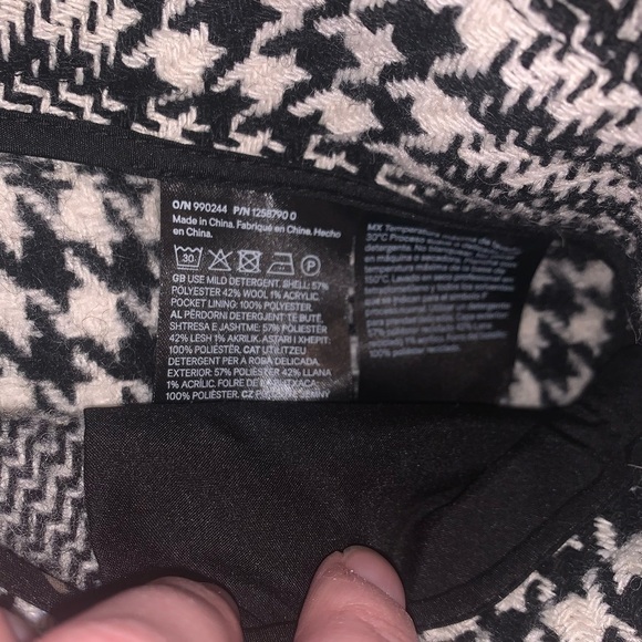 NWT Tweed Houndstooth Plaid High Waist Coquette Dress Shorts Black White H&M 2 - Picture 9 of 14